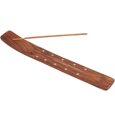 Indicher Räucherstäbchenhalter aus Holz mit Stern Motiv - Zum Räuchern von Räucherstäbchen, image 