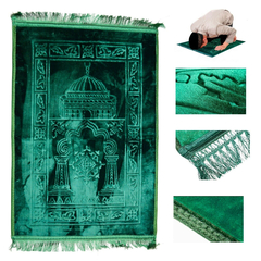 Unterfütterter Gebetsteppich in Top Qualität Grün, image 