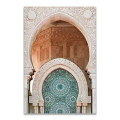 Moschee Tor Ornamente türkis Poster, Größe: 60x90 cm, Rahmen: Silber, image 