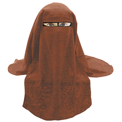Saudi Niqab, Nikab- 3-lagig - braun,  aus Saudi-Chiffon, image 