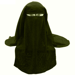 Saudi Niqab, Nikab- 3-lagig - olivegrün,  aus Saudi-Chiffon, image 