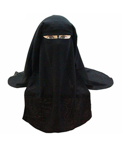 Saudi Niqab - 3-lagig -DUNKELLILA, image 