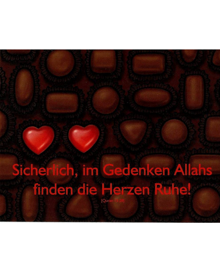 Postkarte mit Spruch "Gedenken Allahs" - in 13,9 cm x 10,7 cm, image 
