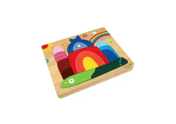 Farbiges Holzpuzzle Moschee mit Regenbogen - Himatoys, image 