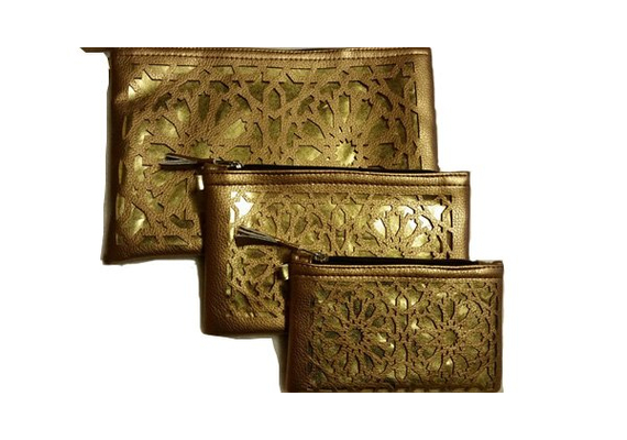 3er Set Taschen - goldfarbend, image 
