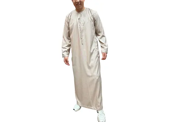 Jalabiya Emirat Style helle grau mit Streifen, Größe: 62, image 