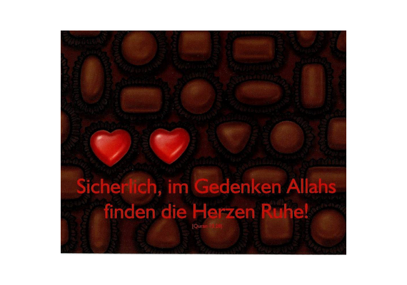 Postkarte mit Spruch "Gedenken Allahs" - in 13,9 cm x 10,7 cm, image 