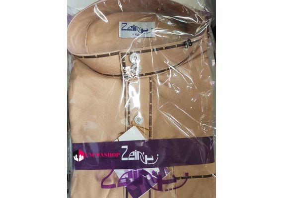 Jalabiya, Djellaba, Jabador, islamisches Gewand von Zein - mit Brusttasche, Kragen, verschiedene Größen und Farben, Farbe: Beige, Größe: 58, image 
