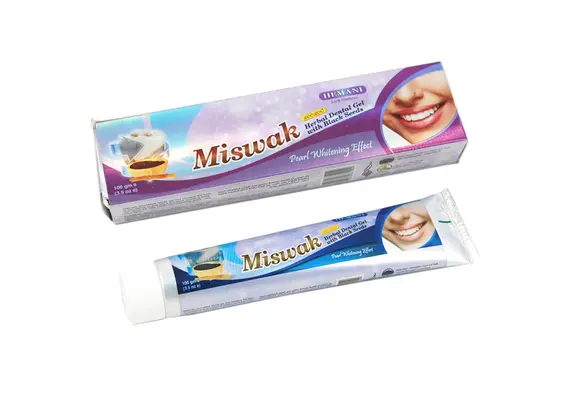 Hemani Miswak Kräuter Zahnpasta mit Schwarzkümmel - Herbal Dental Gel with black seed, 100g, image 