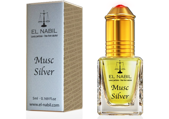 Misk, Musk, Musc Silver von El Nabil - frisch, blumig, fruchtig, Eau de Parfum, Roll-On, 5ml, image 