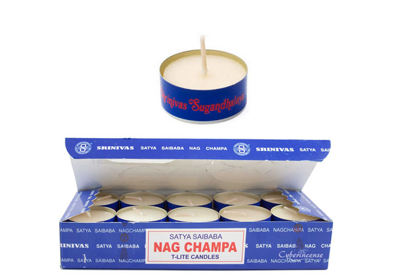 Satya Sai Baba Nag Champa Teelichter - 10er waxine Kerzen, Duftkerzen, image 