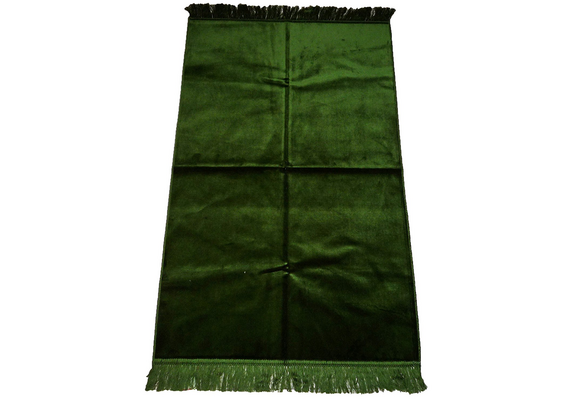 Gebetsteppich in verschiedenen Farben - seidenglänzend, unifarben, ohne Muster, schlicht, 110x71 cm, Grün, Farbe: Grün, Maße (cm): 110 x 71, image 