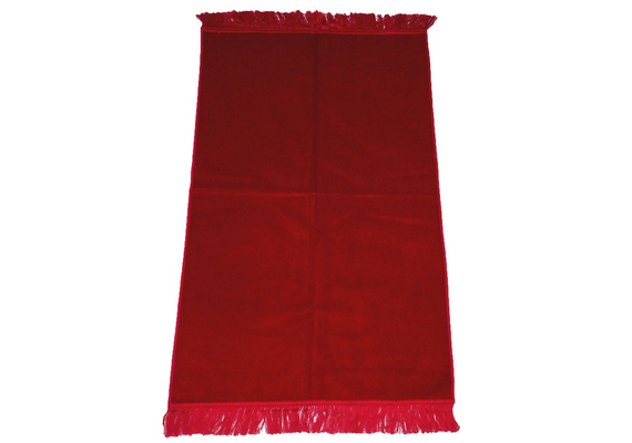 Gebetsteppich in verschiedenen Farben - seidenglänzend, unifarben, ohne Muster, schlicht, 110x71 cm, Bordeaux, Rot, image 