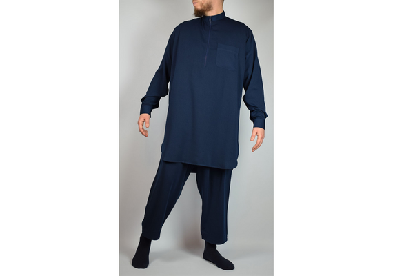 Salwar Khameez, Khamiz, Qamis, islamisches Hemd, Set Hose und Hemd  - Einheitsgrößen in L, XL, verschiedene Farben, Farbe: Marine blau, image 