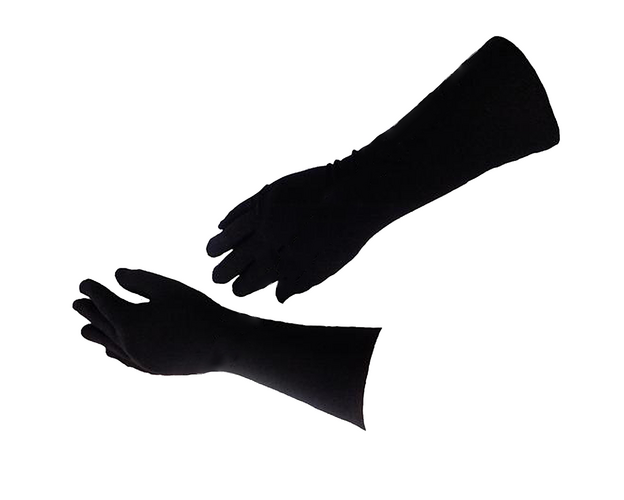 Handschuhe Niqab Nikab schwarz - mittellang, ohne Muster, schlicht schwarz, blickdicht, image 