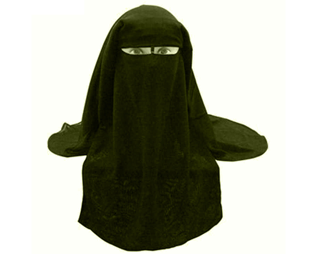 Saudi Niqab - 3-lagig -DUNKELLILA [CLONE], image 